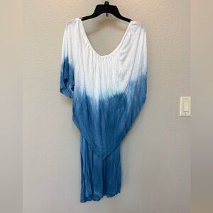 Elan Cream/blue Textured Blouse